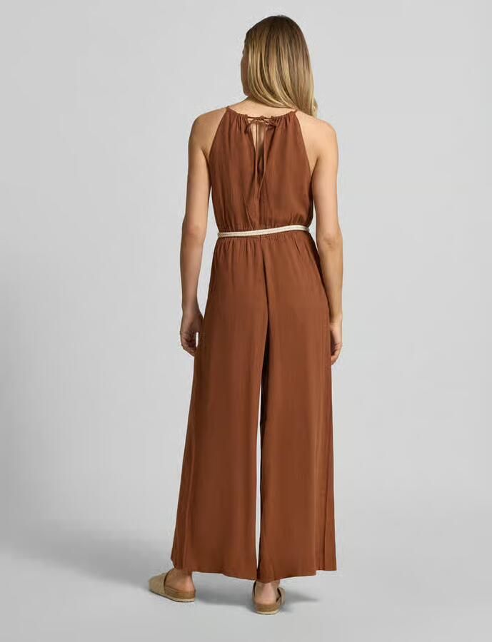Apricot Jumpsuit van viscosemix met riem - Foto 3