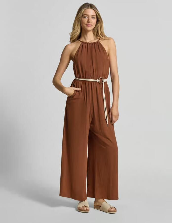 Apricot Jumpsuit van viscosemix met riem - Foto 2