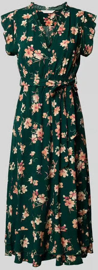 Apricot Jurk van viscose met strikceintuur en volantzoom - Foto 2