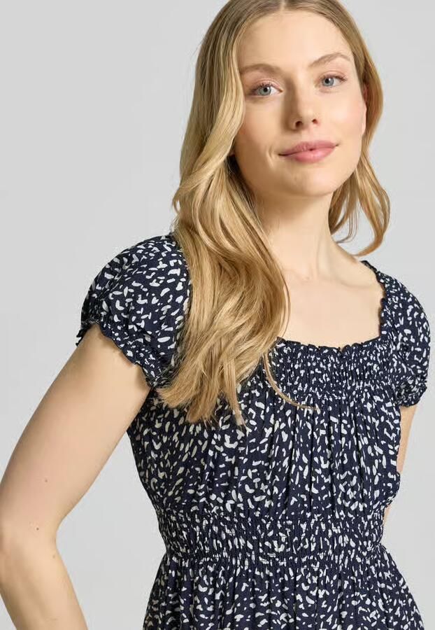 Apricot Midi-jurk van viscose met elastische tailleband