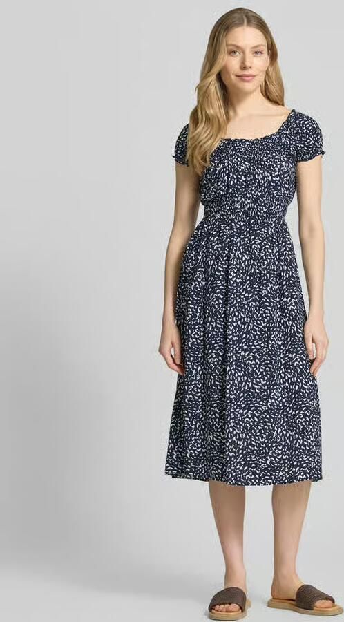Apricot Midi-jurk van viscose met elastische tailleband