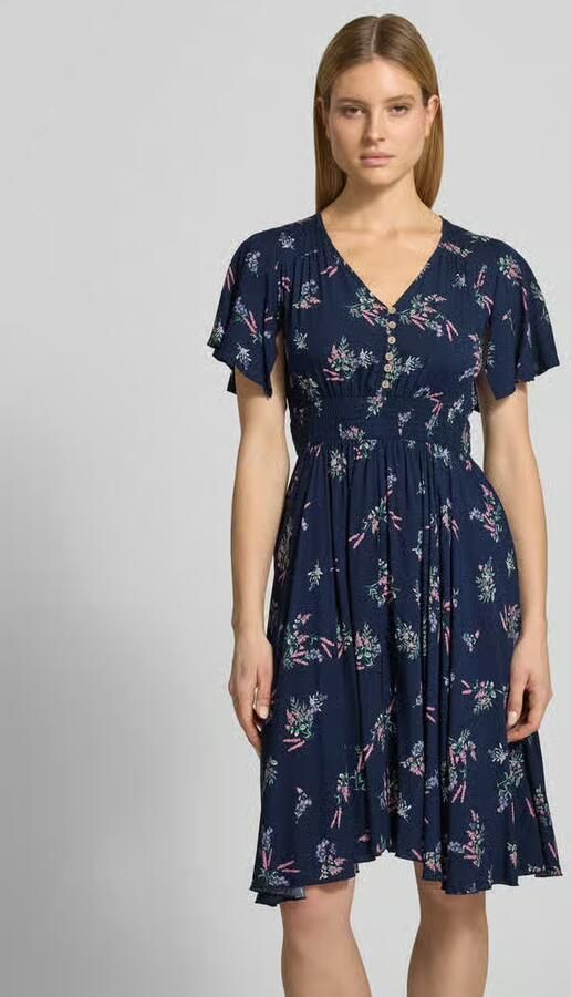 Apricot Knielange jurk van viscose met knoopsluiting - Foto 2