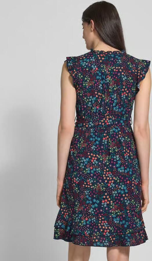 Apricot mini-jurk van pure viscose met een florale all-over print