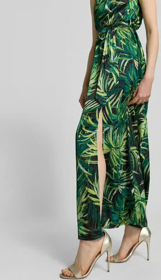 Apricot maxi-jurk met strikceintuur