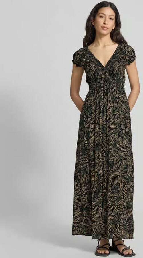 Apricot Maxi-jurk van viscose in all-over look - Foto 5