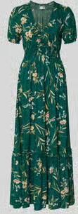 Apricot maxi-jurk van viscose met V-hals