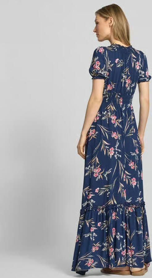 Apricot maxi-jurk van viscose met V-hals - Foto 3