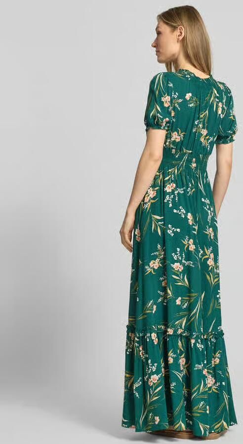 Apricot maxi-jurk van viscose met V-hals - Foto 4