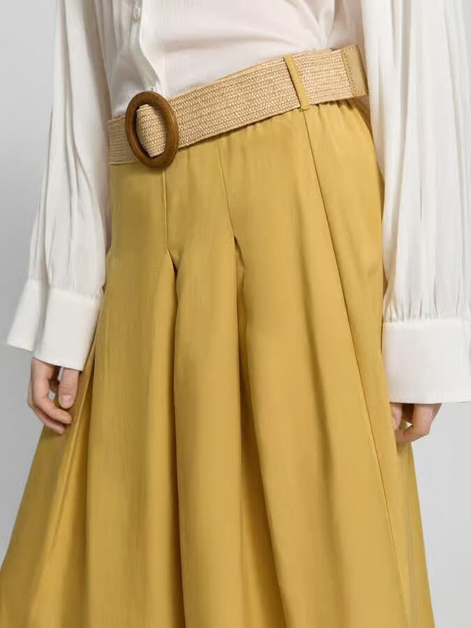 Apricot Maxirok van lyocellmix met riem in vlechtlook