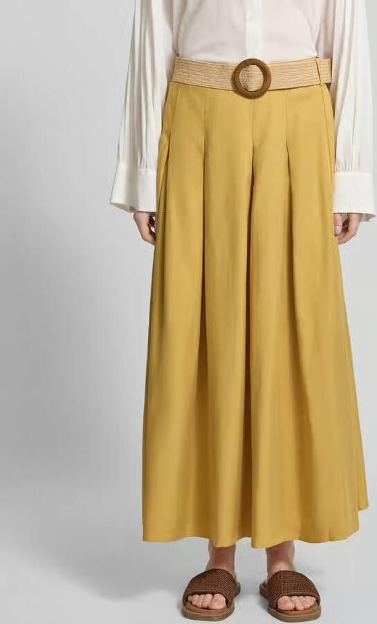 Apricot Maxirok van lyocellmix met riem in vlechtlook - Foto 2