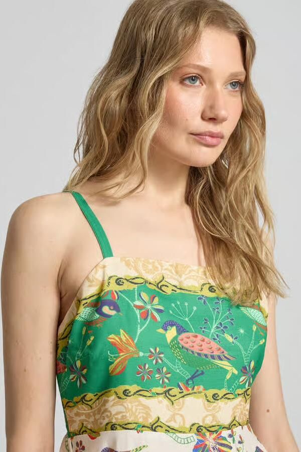 Apricot midi-jurk in all-over look