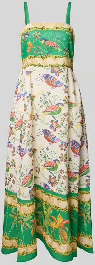 Apricot midi-jurk in all-over look - Foto 2