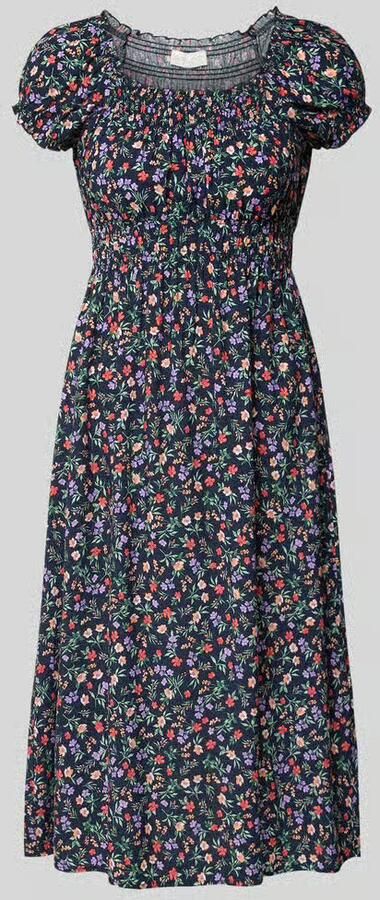 Apricot midi-jurk in all-over look - Foto 3