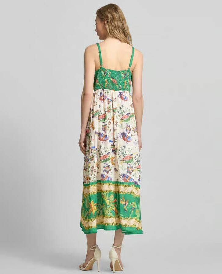 Apricot midi-jurk in all-over look