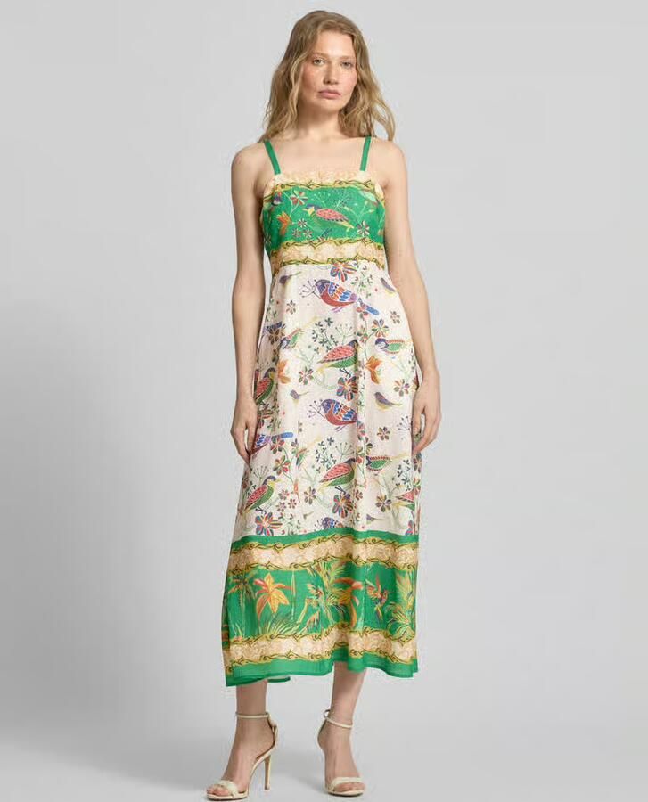 Apricot midi-jurk in all-over look - Foto 2