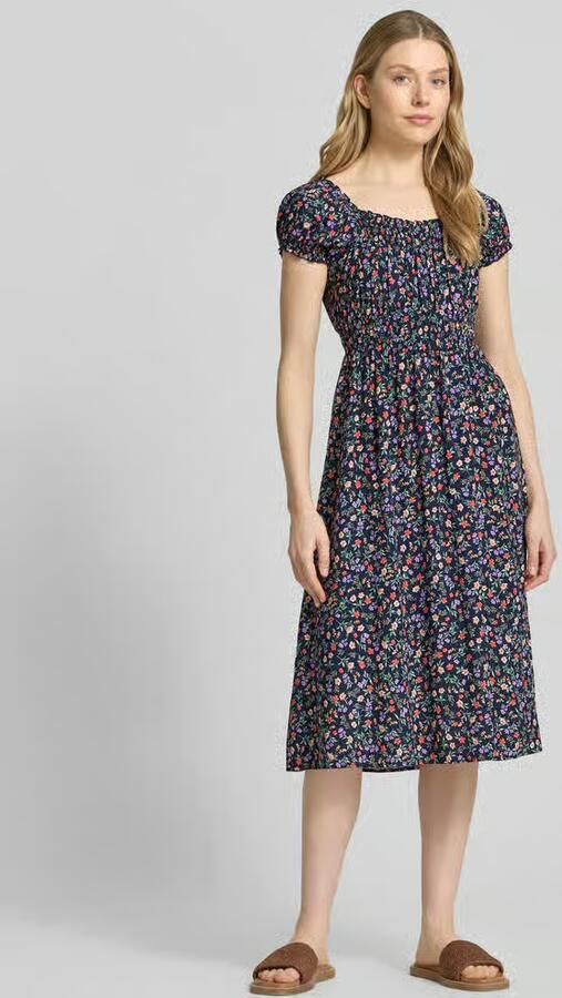 Apricot midi-jurk in all-over look - Foto 2