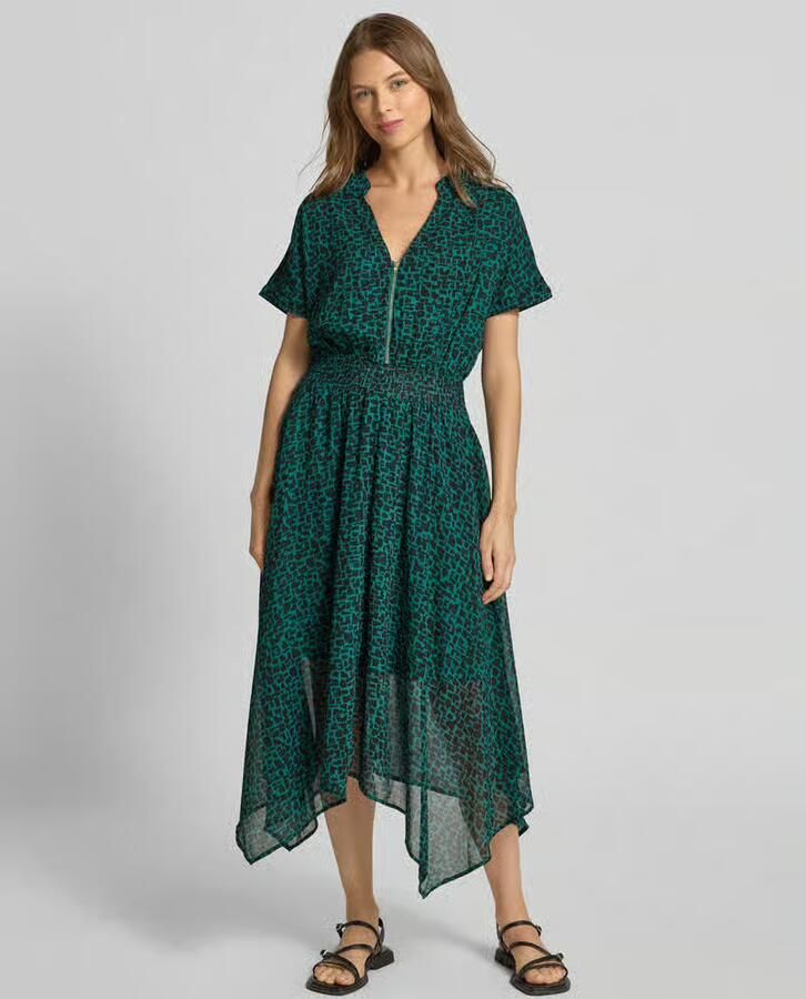 Apricot Midi-jurk met ritssluiting en steekzakken - Foto 2