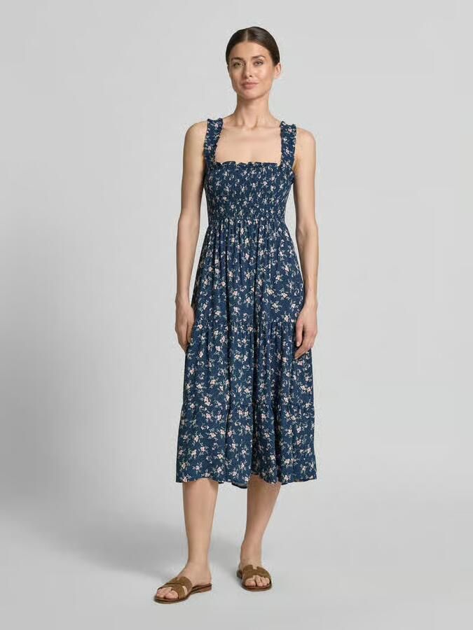 Apricot Knielange jurk van viscose met bloemenmotief - Foto 2