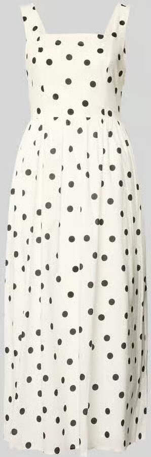 Apricot midi-jurk met vierkante hals - Foto 2