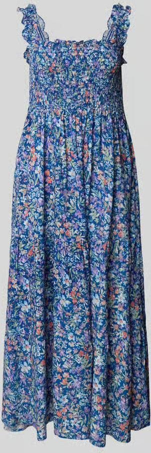 Apricot Midi-jurk van viscose met smokdetails