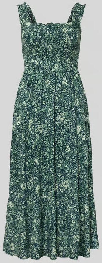 Apricot midi-jurk van viscose met vierkante hals - Foto 2