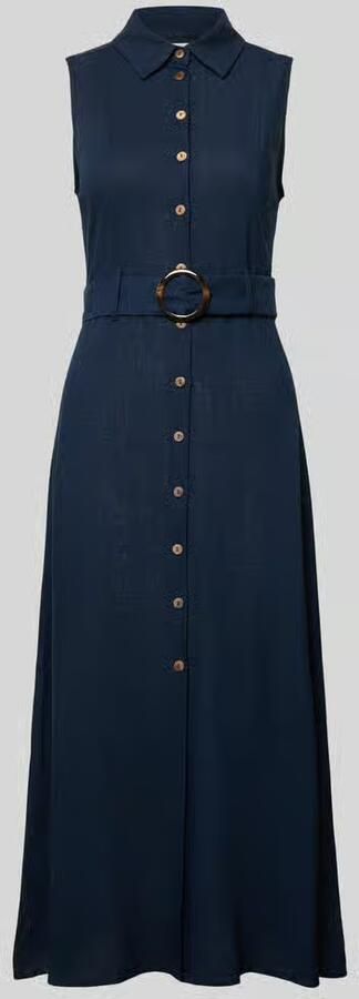 Apricot midi-jurk van viscosemix met riem - Foto 2