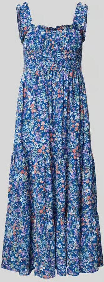 Apricot Midijurk met smokdetails en volantzoom - Foto 5