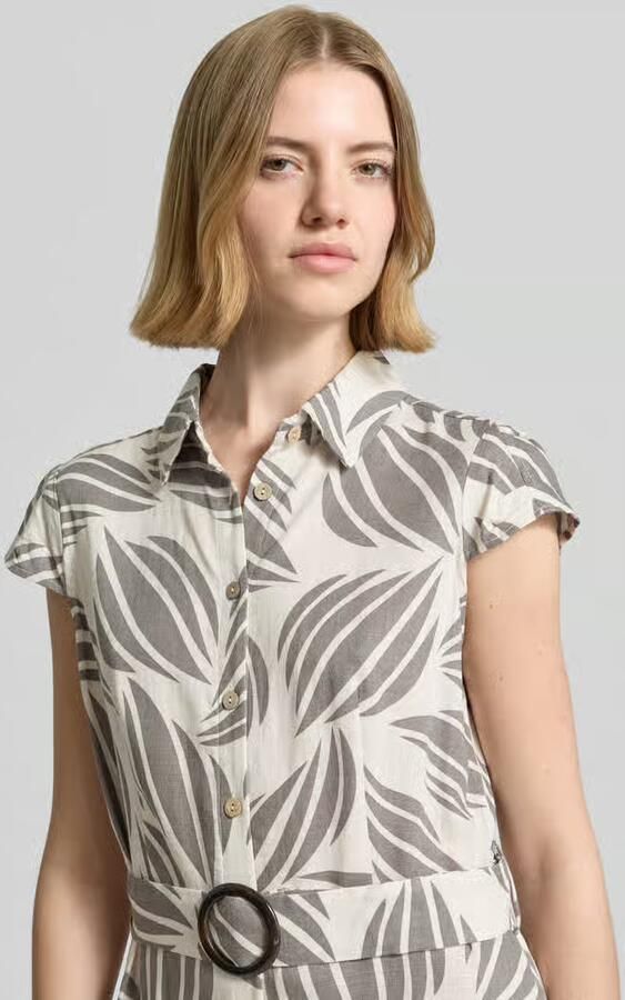 Apricot Midijurk van viscosemix met linnengehalte