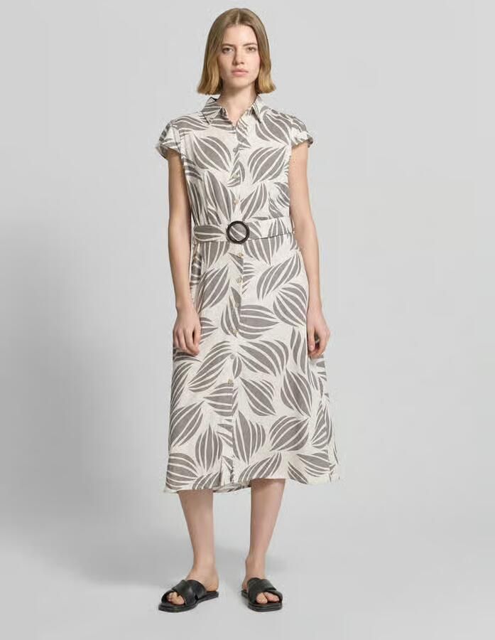 Apricot Midijurk van viscosemix met linnengehalte - Foto 3