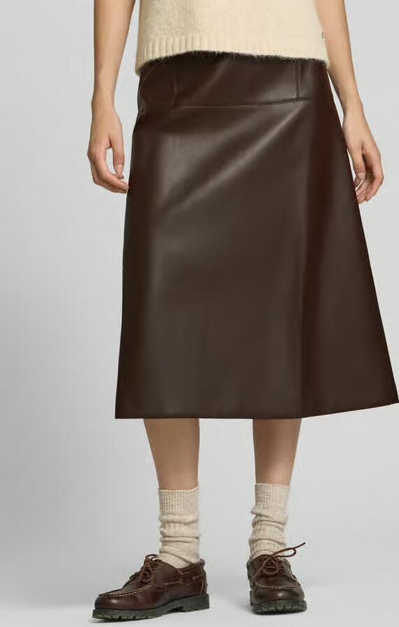 Apricot Midirok in lederlook - Foto 2