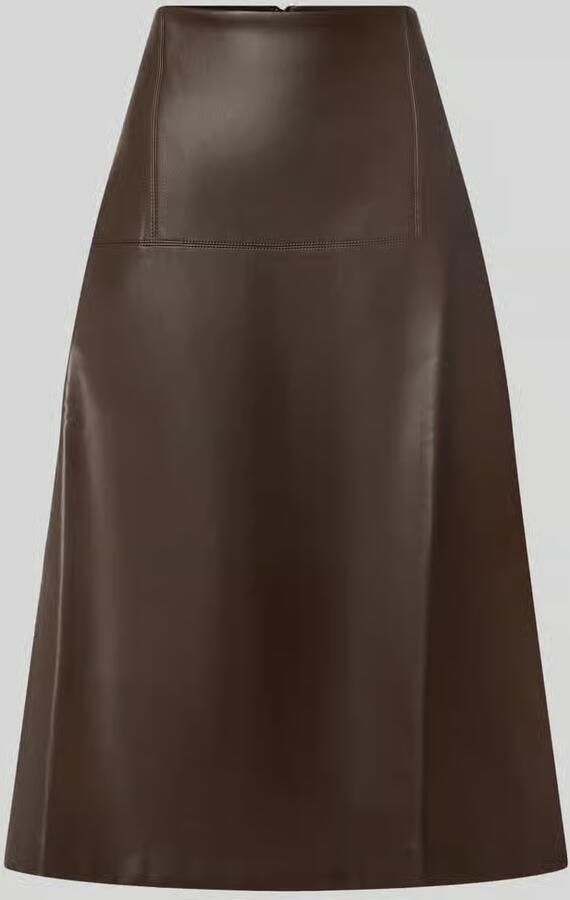 Apricot Midirok in lederlook - Foto 3