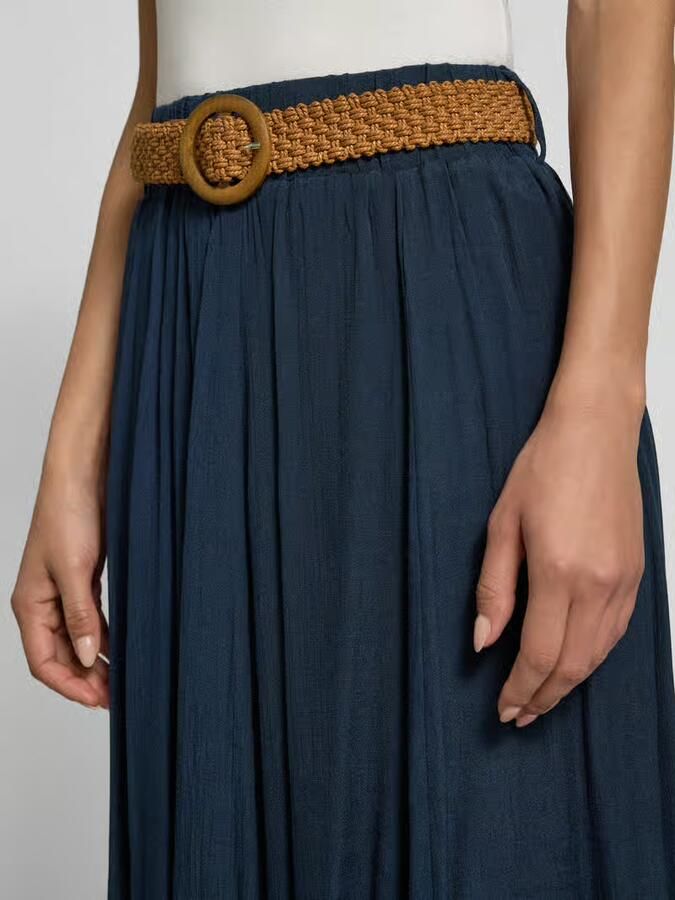 Apricot Midirok met riem in gevlochten look - Foto 2