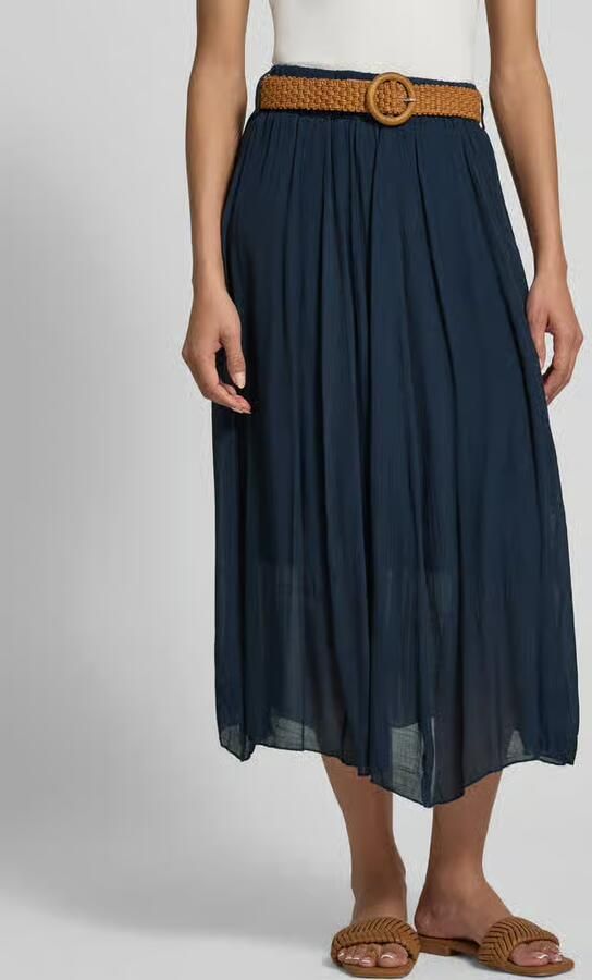 Apricot Midirok met riem in gevlochten look - Foto 2