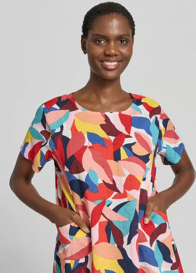 Apricot Mini-jurk in allover-look met ronde hals