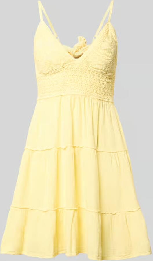 Apricot mini-jurk met cut-out op de rug - Foto 2