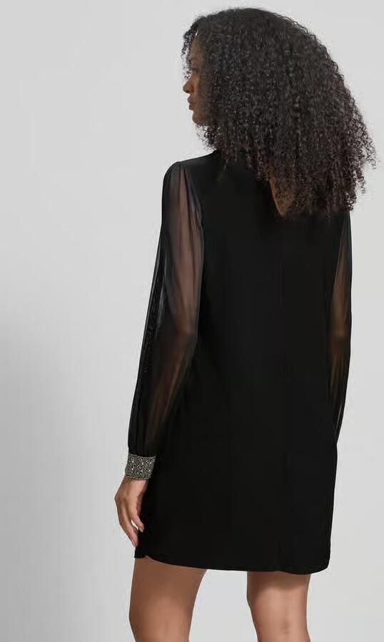 Apricot Mini-jurk met semi-transparante garnering - Foto 2