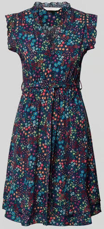 Apricot mini-jurk van pure viscose met een florale all-over print - Foto 2