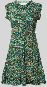 Apricot mini-jurk van pure viscose met een florale all-over print