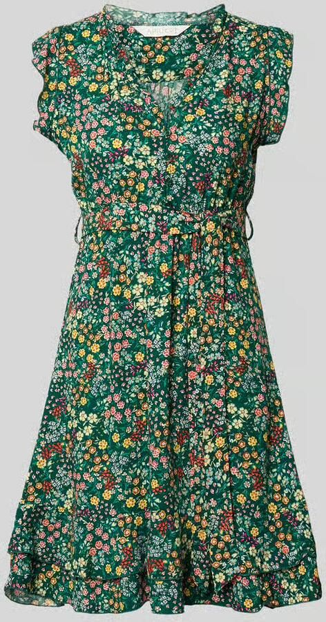 Apricot mini-jurk van pure viscose met een florale all-over print - Foto 2