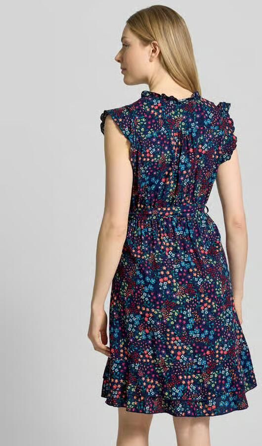 Apricot mini-jurk van pure viscose met een florale all-over print - Foto 2
