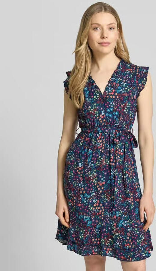 Apricot mini-jurk van pure viscose met een florale all-over print - Foto 3