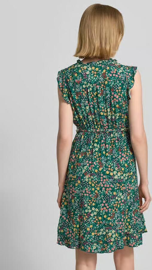 Apricot mini-jurk van pure viscose met een florale all-over print - Foto 3
