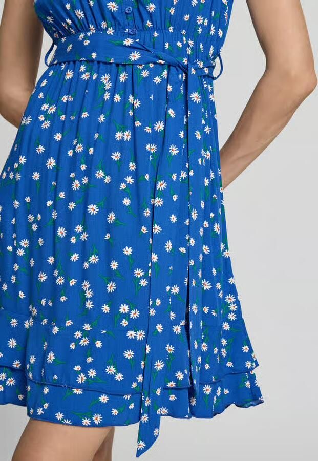 Apricot Knielange jurk van viscose met strikceintuur