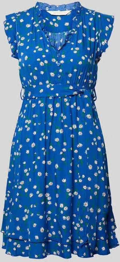 Apricot Knielange jurk van viscose met strikceintuur - Foto 2