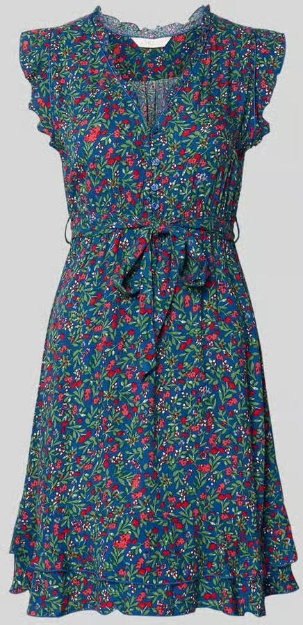 Apricot mini-jurk van viscose met strikceintuur - Foto 2