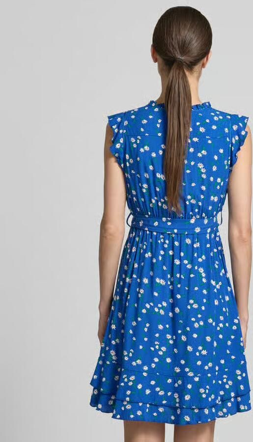 Apricot Knielange jurk van viscose met strikceintuur