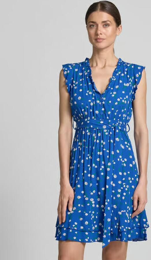Apricot Knielange jurk van viscose met strikceintuur - Foto 3