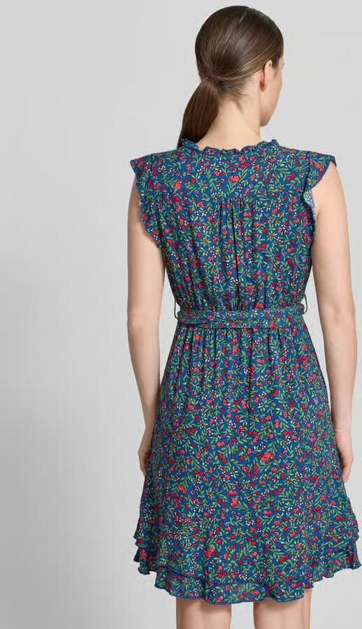Apricot mini-jurk van viscose met strikceintuur - Foto 3
