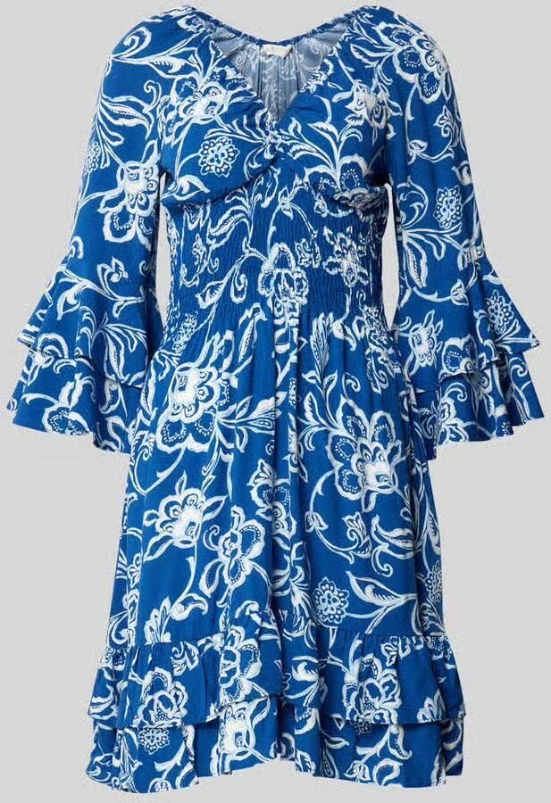 Apricot Mini-jurk van zuivere viscose met smockdetail - Foto 2