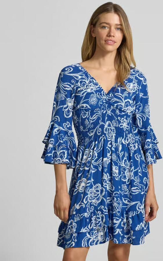 Apricot Mini-jurk van zuivere viscose met smockdetail - Foto 3